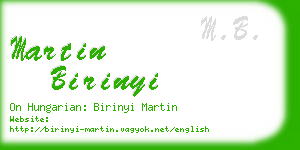 martin birinyi business card